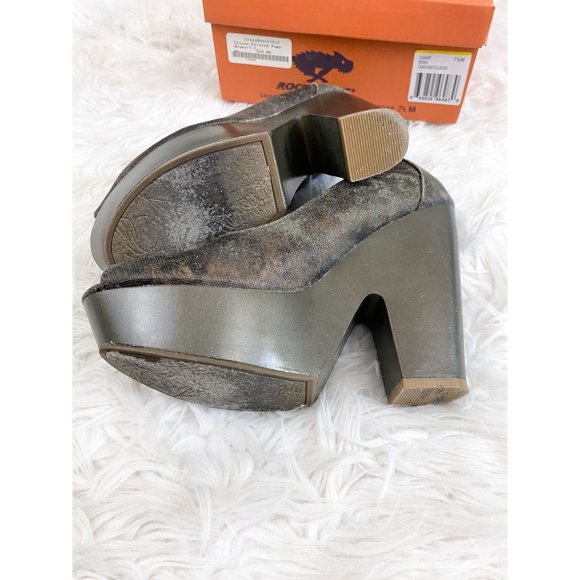 Rocket Dog Brown Chiara Chunky Wedge Block Heel Peep Toe Heels 7.5 - Picture 6 of 6